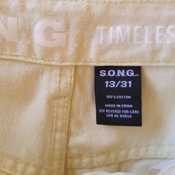 BONGO Vintage 90's Yellow Distressed Straight Leg Jeans - Picture 7 of 7